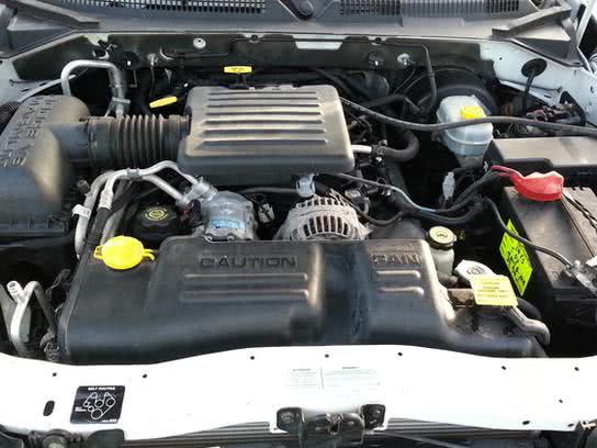 Under the hood of a Dodge vehicle